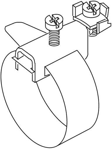 Erdungsbandschelle 37/6 Messing vernickelt 3/8-6"