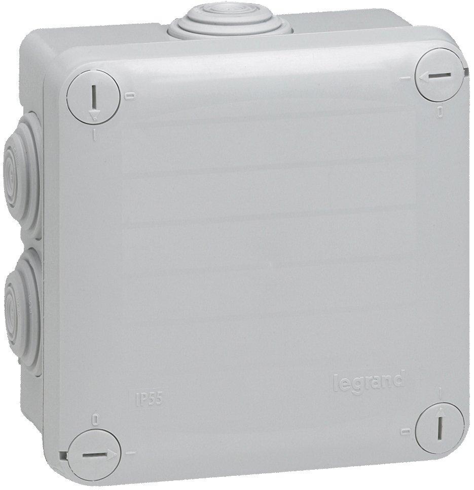 Feuchtraum - Abzweigkasten 105 x 105 x 55 7 Eingänge grau