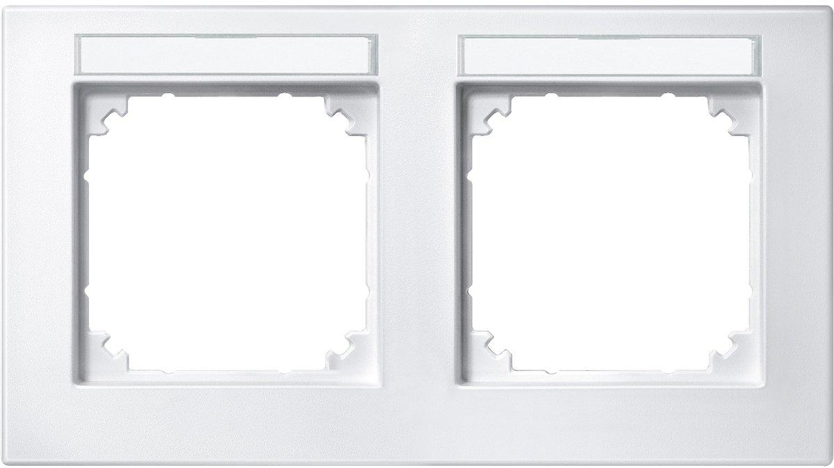 Abdeckrahmen 2-fach beschriftbar waagerechte Montage polarweiß