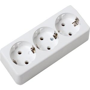 AP Schuko Steckdose 3-fach weiß