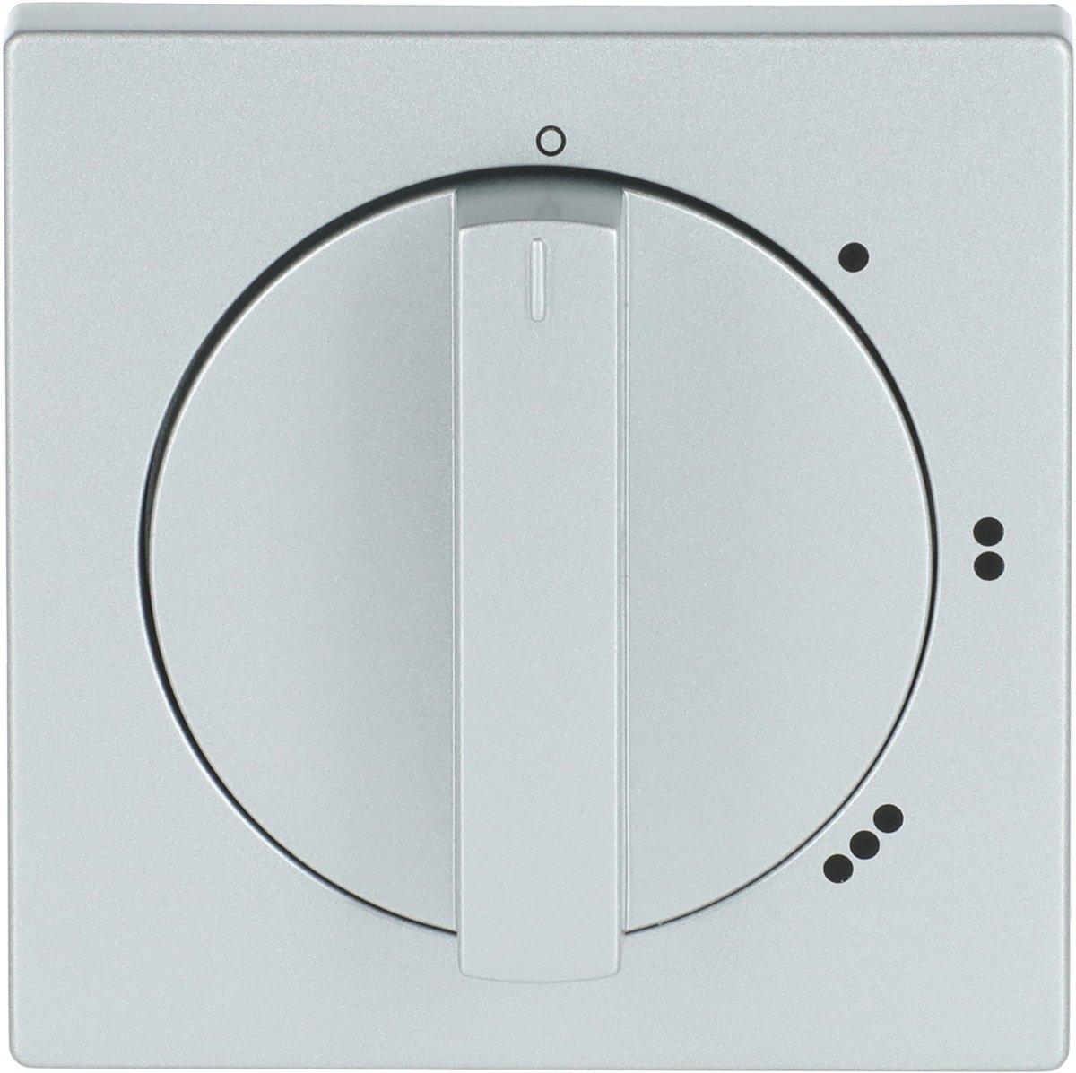 Zentralscheibe mit Drehknopf für Stufenschalter 0-1-2-3 alusilber - Plattform 63
