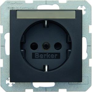 SCHUKO-Steckdose mit Beschriftungsfeld B .1/B.3/B.7 - anthrazit/ matt