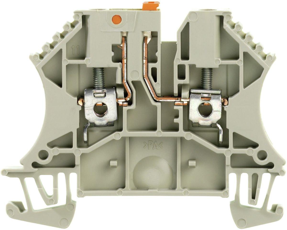 Trenn- und Messtrenn-Reihenklemme mit Schraubanschluss 2,5 mm² dunkelbeige