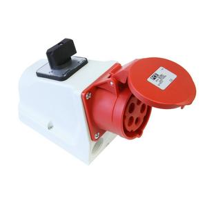 CEE-Wanddose 16A 5p 6h mit Schalter 400V IP44