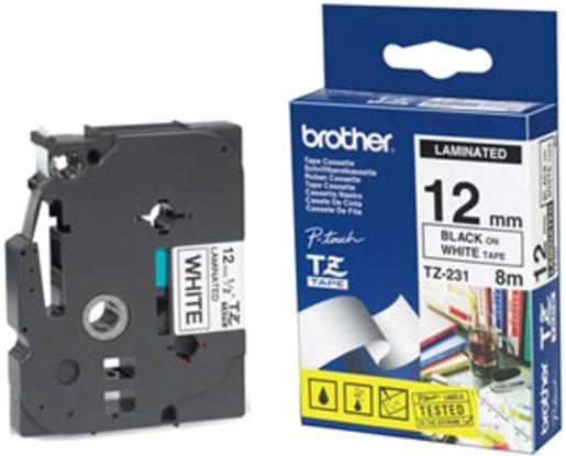 Schriftbandkassette TZe231 Bandfarbe weiß, Schriftfarbe schwarz, 12 mm