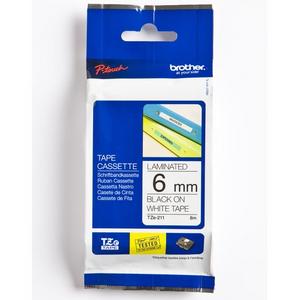 Schriftbandkassette TZe211 Bandfarbe weiß, Schriftfarbe schwarz, 6 mm