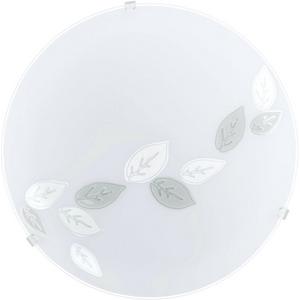 Deckenleuchte E27 1x60W weiß/Glas satiniert Blättermotiv MARS