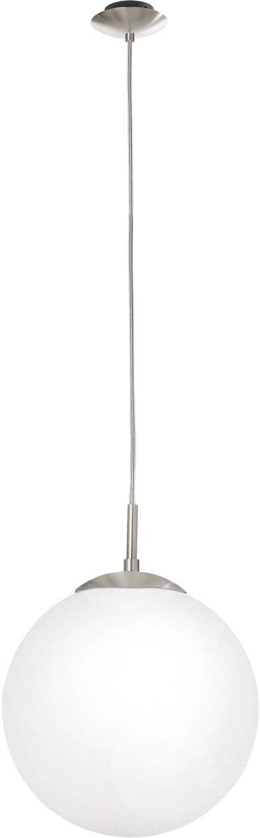 Hängeleuchte E27 1x60W nickel-matt/Glas opal RONDO