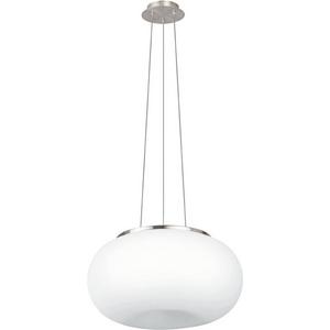 Hängeleuchte E27 2x60W nickel-matt/Glas opal OPTICA