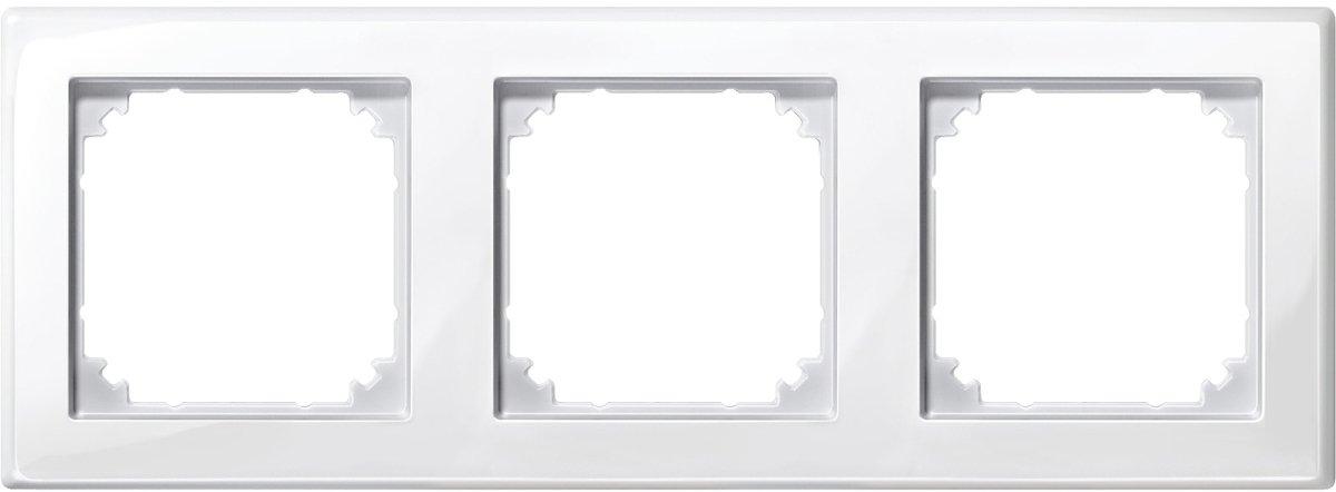Abdeckrahmen 3-fach polarweiß glänzend
