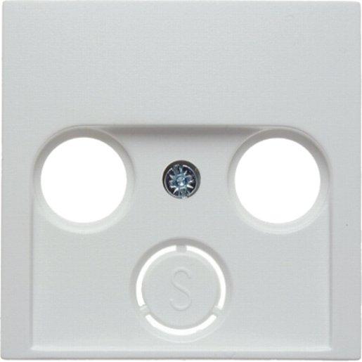 Zentralstück für Antennen-Steckdose 2- und 3-Loch polarweiß