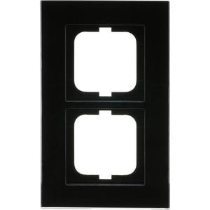 Abdeckrahmen 2-fach Glas schwarz - carat