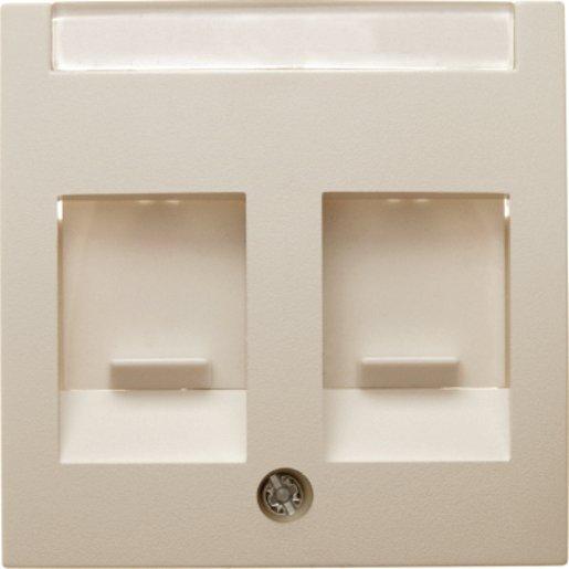 Zentralstück mit Staubschutzschiebern und Beschriftungsfeld S.1 weiß