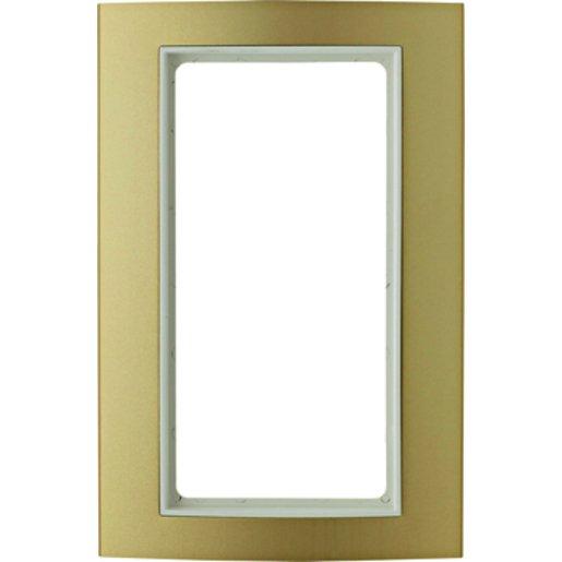 Abdeckrahmen mit großem Ausschnitt B.3 Alu gold polarweiß