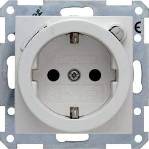 SCHUKO-Steckdose mit FI-Schutzschalter S.1/B.3/B.7 - polarweiß/ glänzend