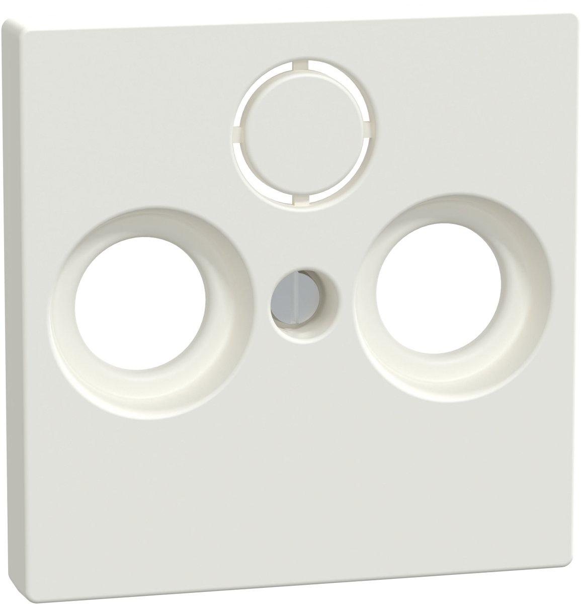 Zentralplatte für Antennensteckdosen polarweiß glänzend