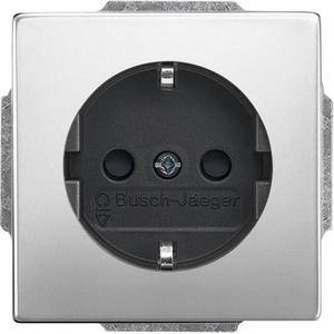 SCHUKO Steckdosen-Einsatz Safety+ edelstahl - pur edelstahl