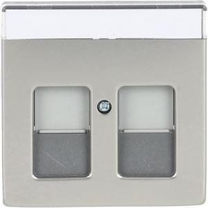 Zentralscheibe Modular-Jack-Einsatz 2-fach edelstahl - pur edelstahl