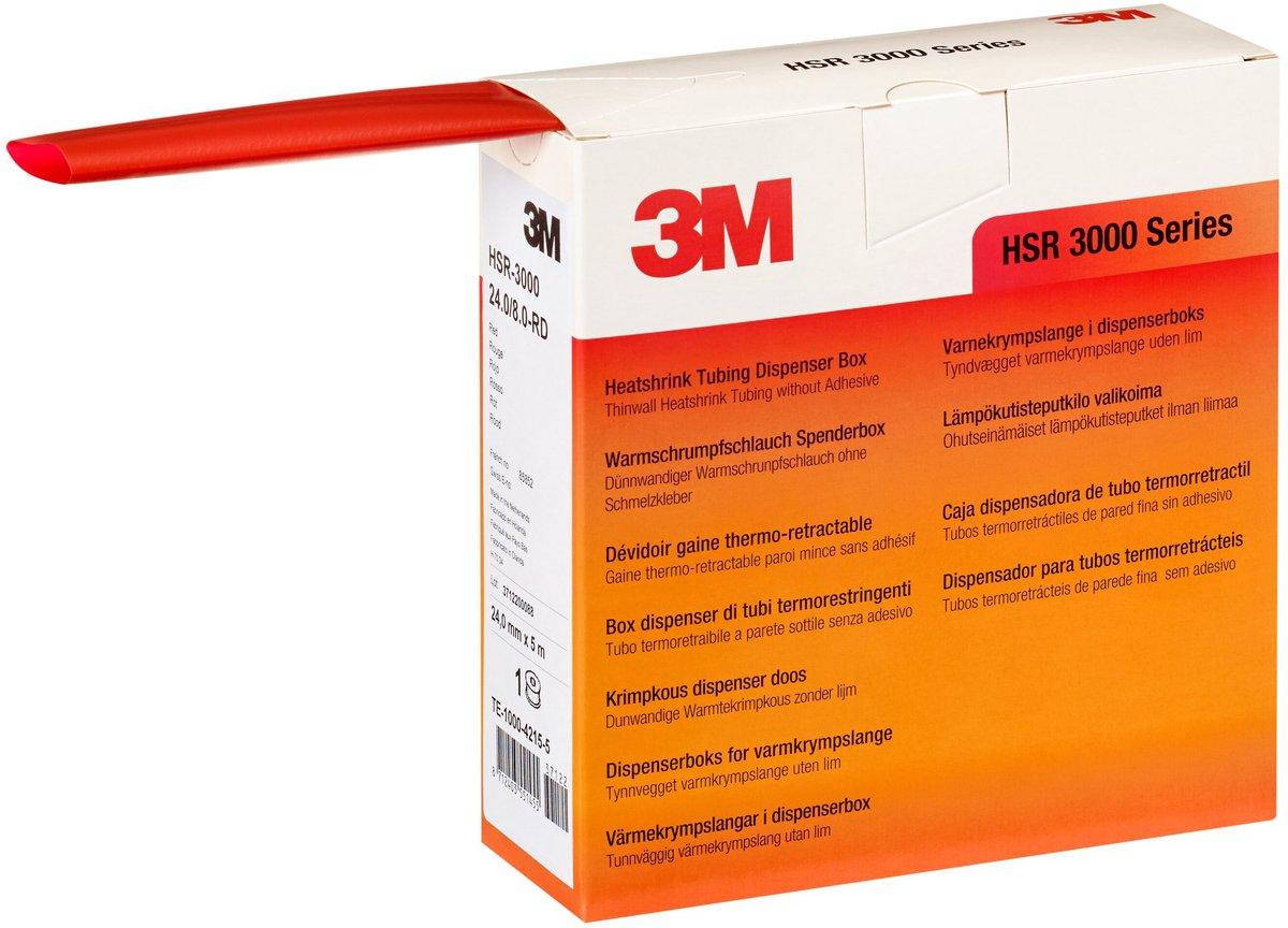 Warmschrumpfschlauch dünnwandig o. Schmelzkleber 24/8mm 3:1 rot Box