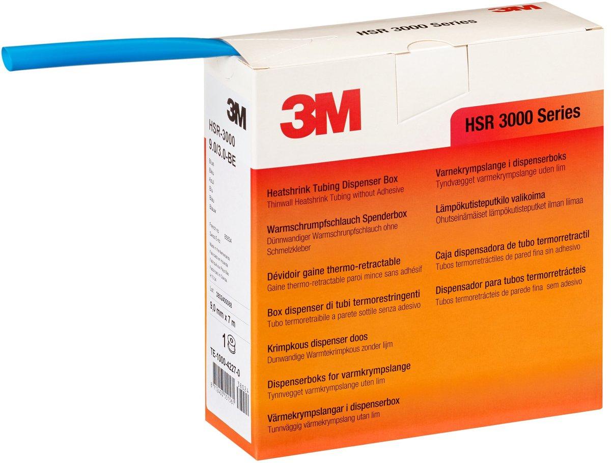 Warmschrumpfschlauch dünnwandig o. Schmelzkleber 9/3mm 3:1 blau Box