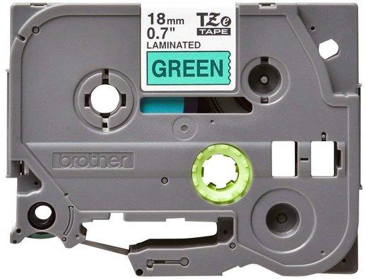 Schriftbandkassette TZe-741 schwarz auf grün 18mm 8m