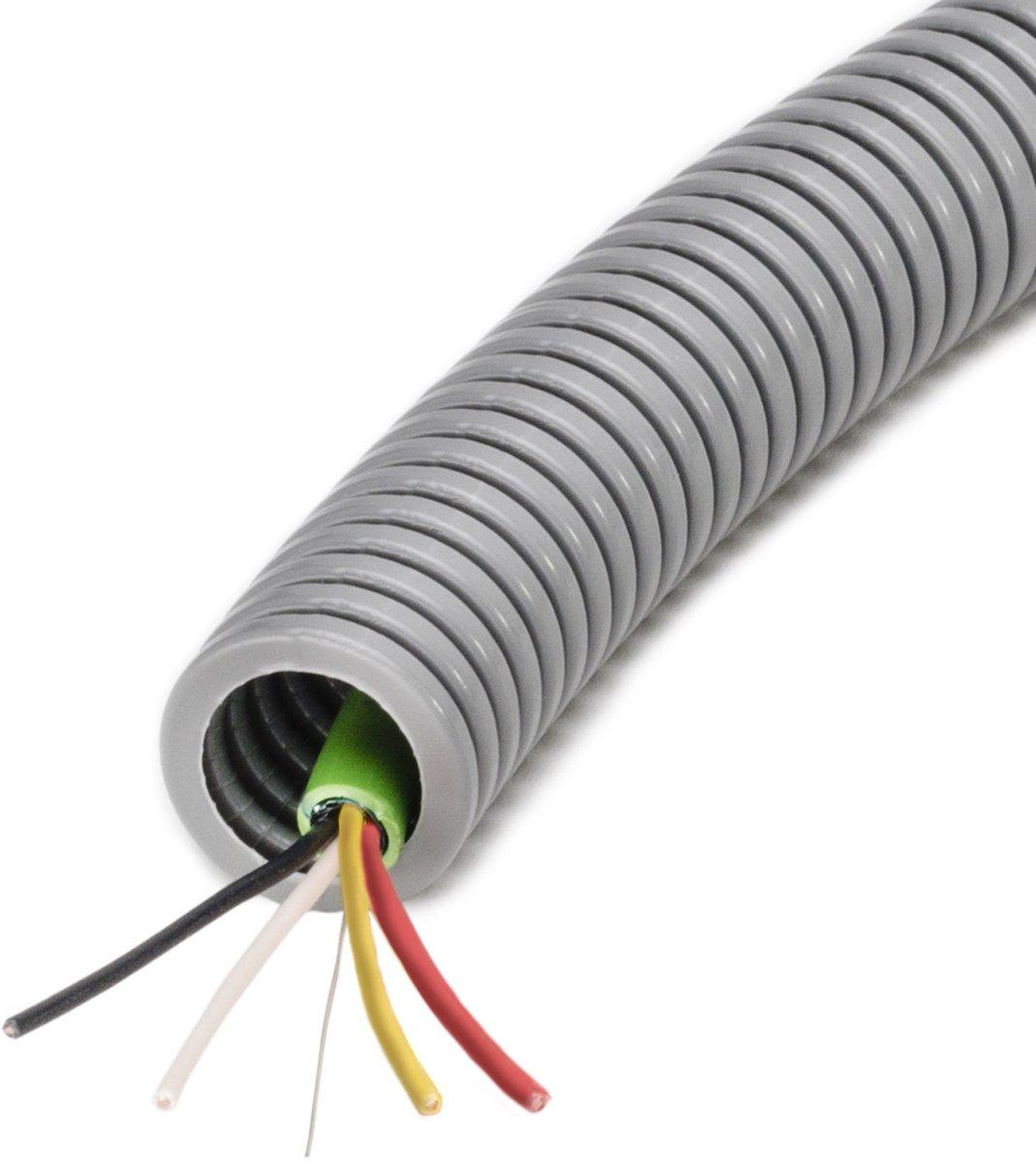 Panzerrohr vorverdrahtet FXPR 20 grau mit J-Y(St)Y 2x2x0,8 EIB 50m