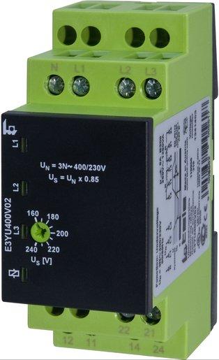 Spannungsüberwachungsrelais E3YU400V02 3-phasig + N 2 Wechsler