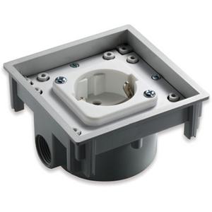 Unterteil mit SCHUKO-Steckdose Thermoplast 2xM20 weiß 94x94mm
