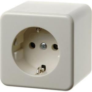 SCHUKO-Steckdose Aufputz - weiß/ glänzend