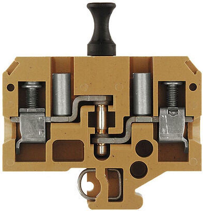 Trenn- und Messtrenn-Reihenklemme mit Schraubanschluss 10 mm² mittelgelb