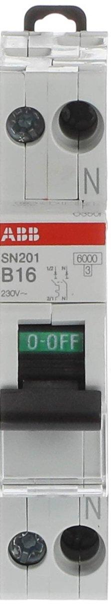 LS-Schutzschalter 1+N polig 6kA B-Char 16A 1TE