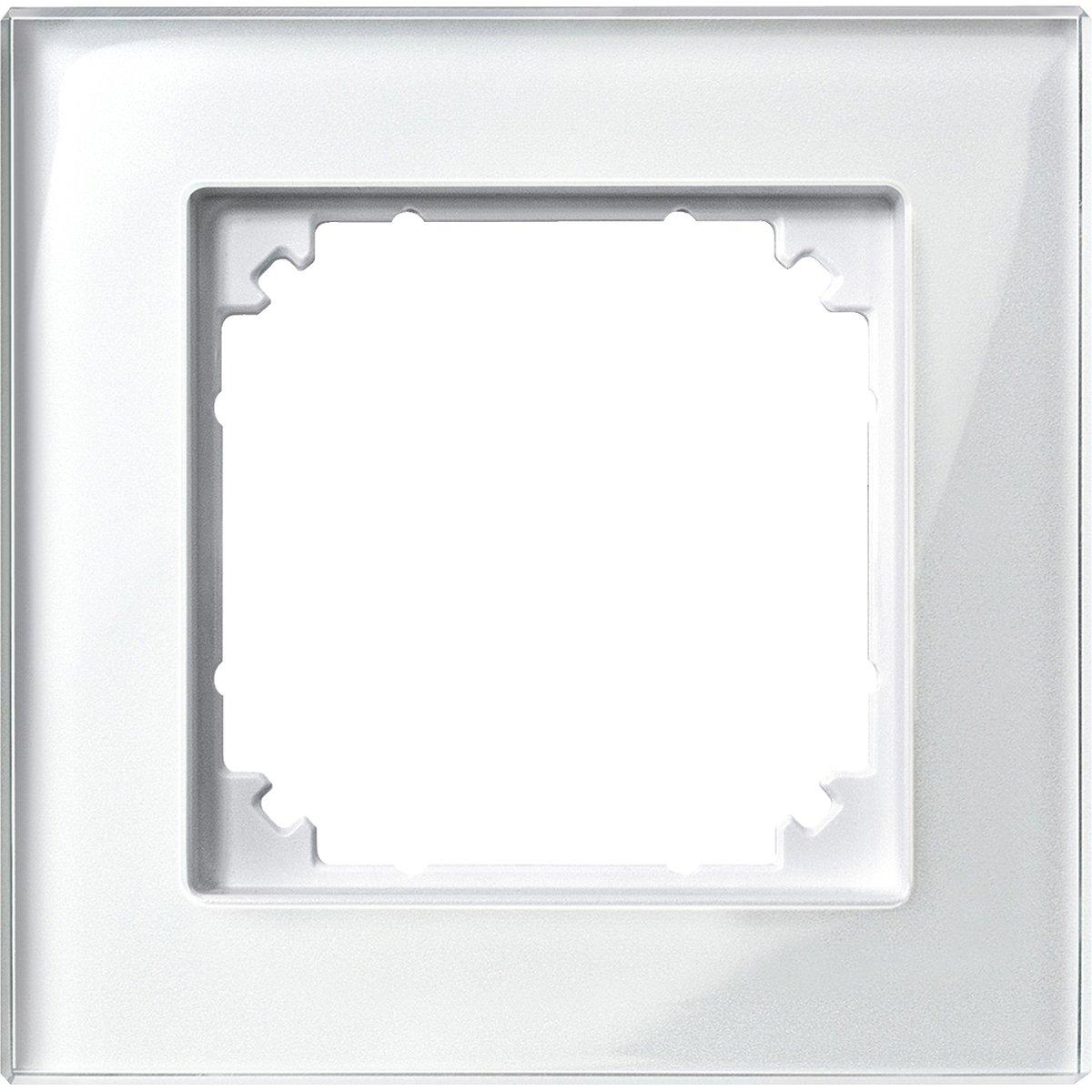 Abdeckrahmen 1-fach Brillantweiß -Echtglasrahmen