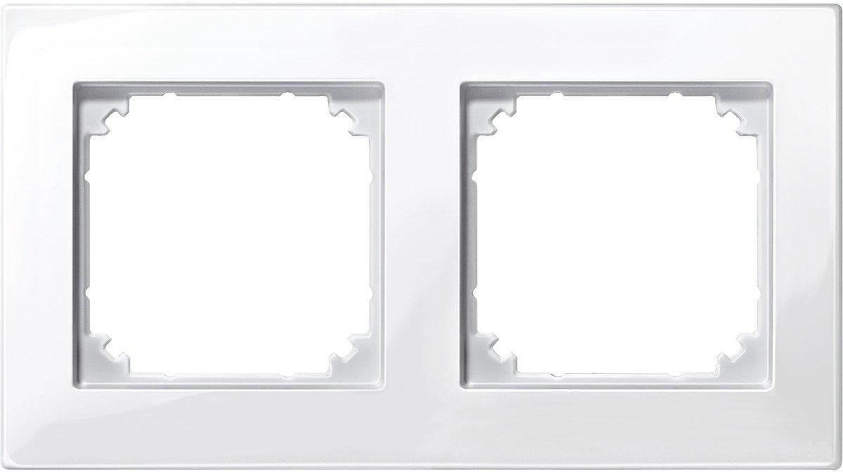 Abdeckrahmen 2-fach polarweiß glänzend