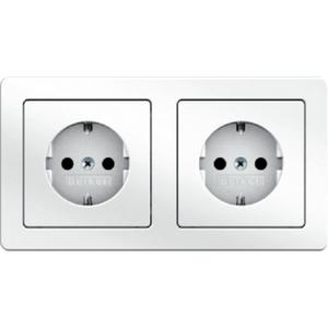 SCHUKO Doppelsteckdosen mit Rahmen Q.1 - polarweiß/ samt