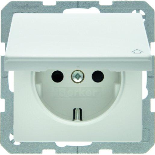 SCHUKO Steckdose mit selbstschließendem Klappdeckel Q.1/Q.3 polarweiß samt