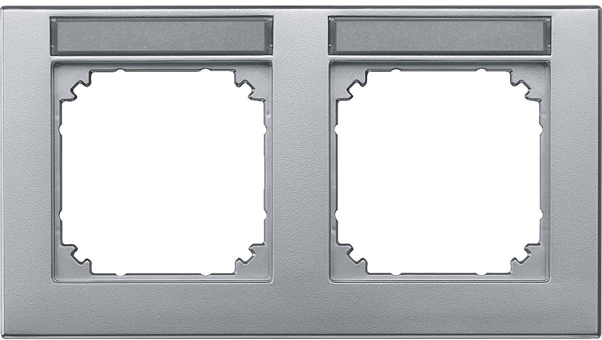 Abdeckrahmen 2-fach beschriftbar waagerechte Montage aluminium