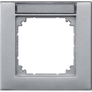 Abdeckrahmen 1-fach beschriftbar aluminium matt