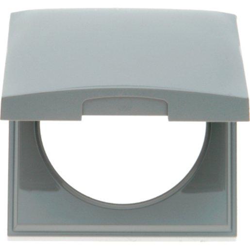 Abdeckrahmen 1-fach mit Klappdeckel Integro Flow grau / glänzend
