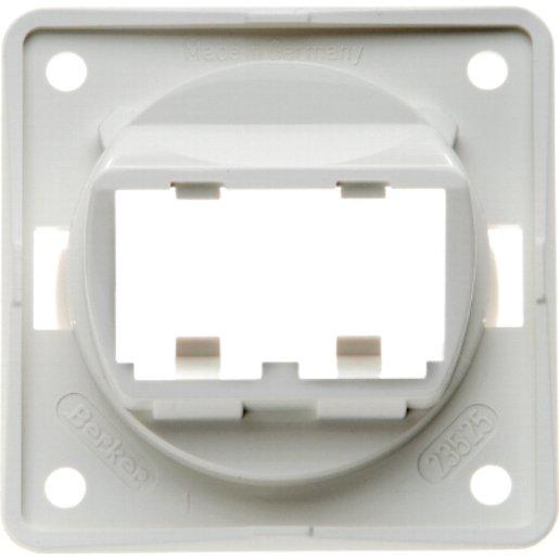 Tragplatte für 2 MINI-COM Module Integro polarweiß / glänzend