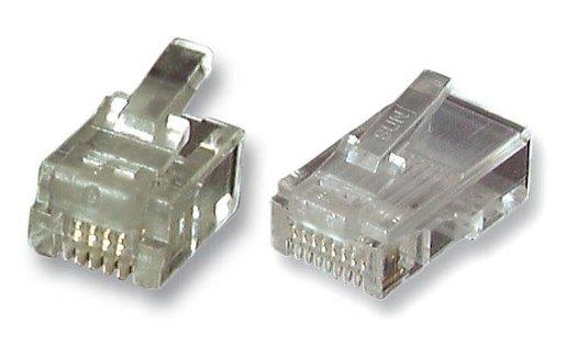 RJ Modular Stecker für Modularflachkabel 4polig mit 4Kontakte