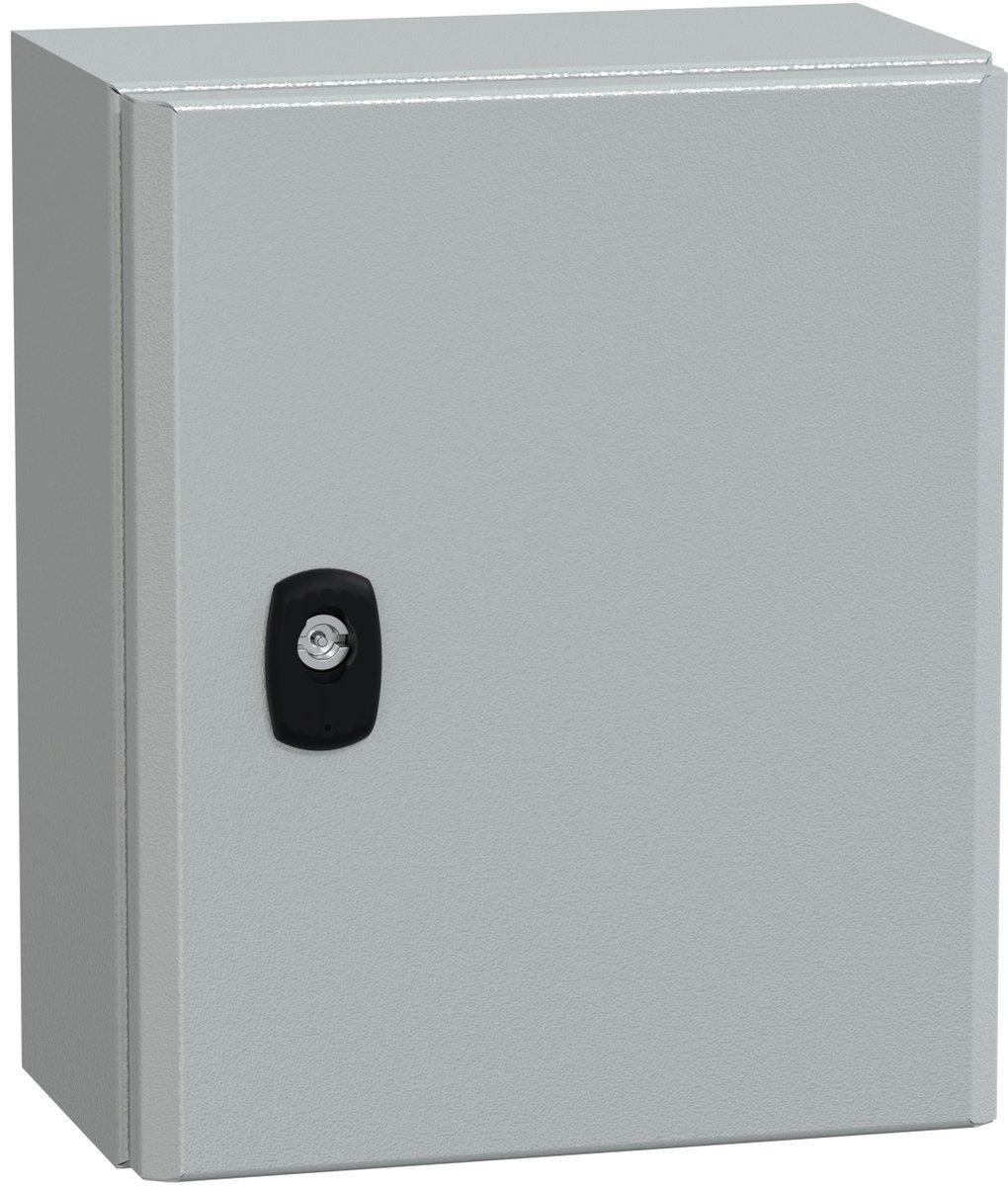 S3D Wandschrank Stahlblech mit Volltür mit Montageplatte H300 x B250 x T150 mm