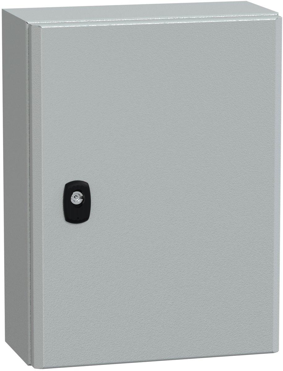 S3D Wandschrank Stahlblech mit Volltür mit Montageplatte H400 x B300 x T150 mm