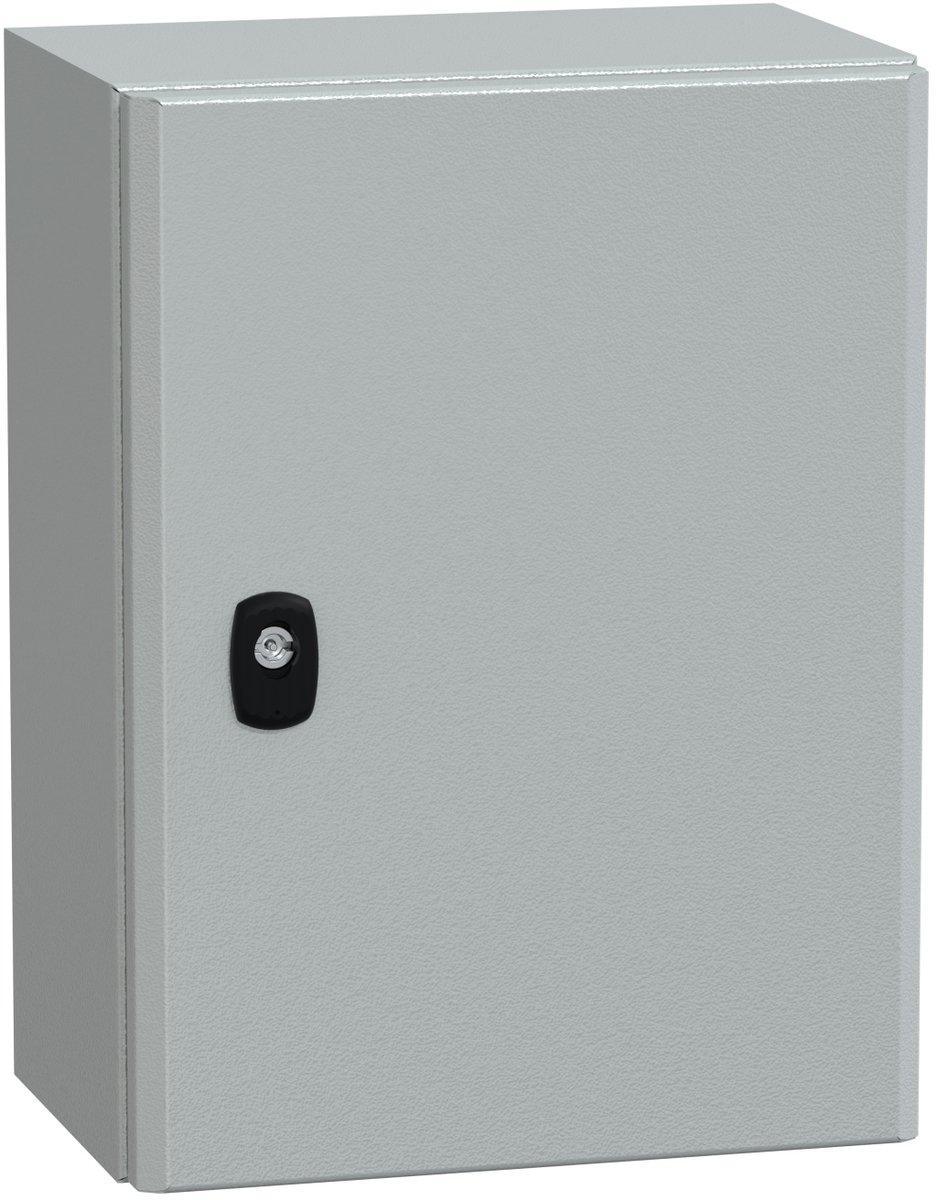 S3D Wandschrank Stahlblech mit Volltür mit Montageplatte H400 x B300 x T200 mm