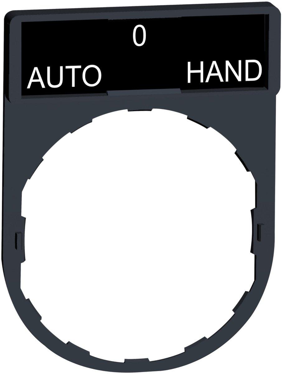 Schildträger 30x40mm für Ø 22 Geräte m. Schild AUTO-O-HAND