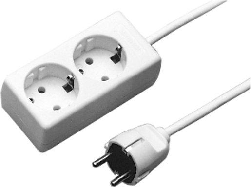 Tischverteiler mit Kabel 1,5 m 2-fach weiß