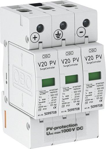 SurgeController V20 dreipolig für Photovoltaik 1000V