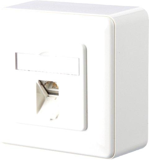 Kommunikationsanschlussdose E-DAT C6 1 Port AP reinweiß
