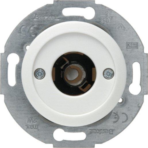 Drucktaster und Lichtsignal E10 m. Zentralstück 1930/Glas/Palazzo weiß