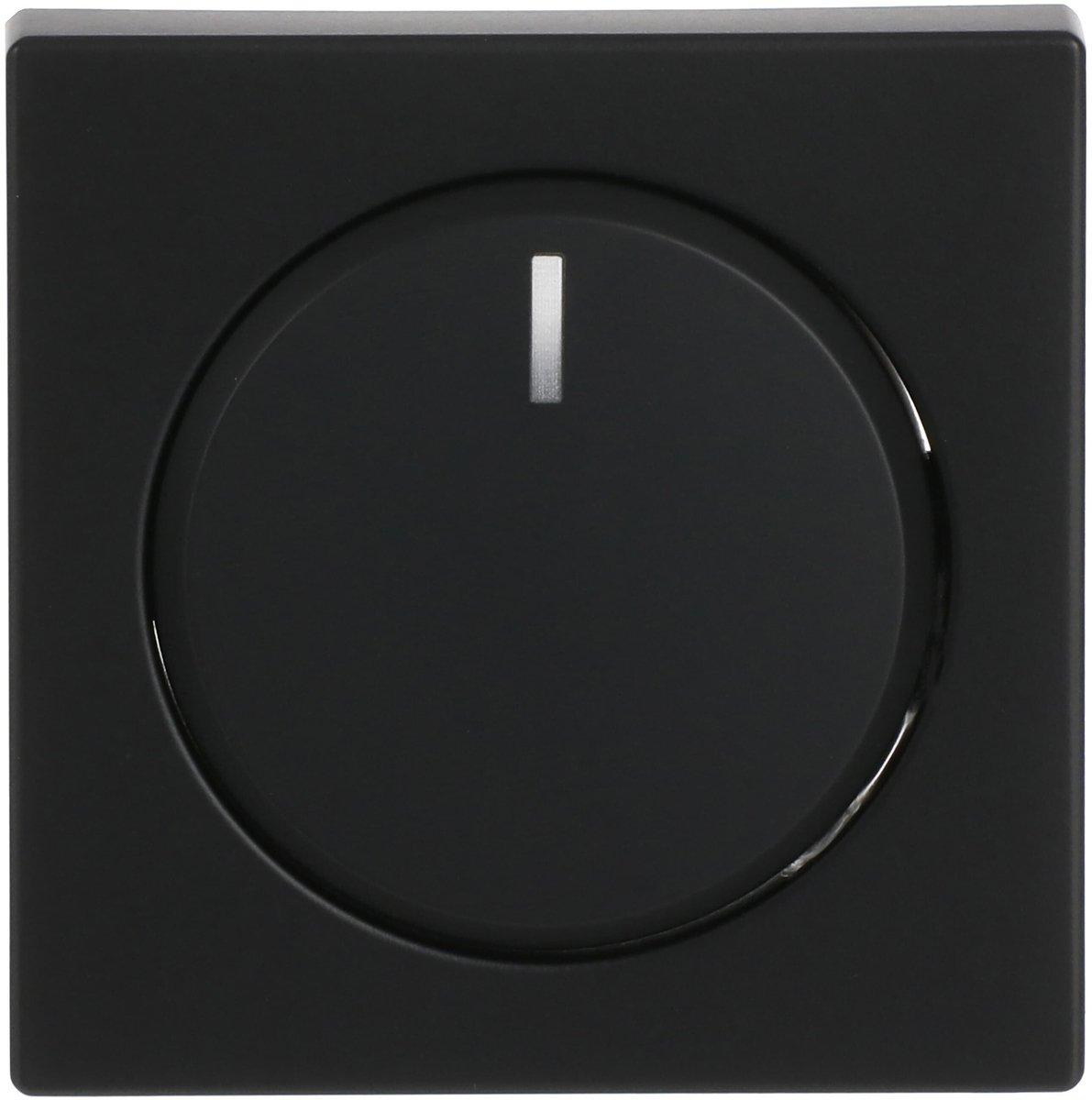 Zentralscheibe für Dimmer Drehknopf mit Glimmlampe schwarz matt - Plattform 63