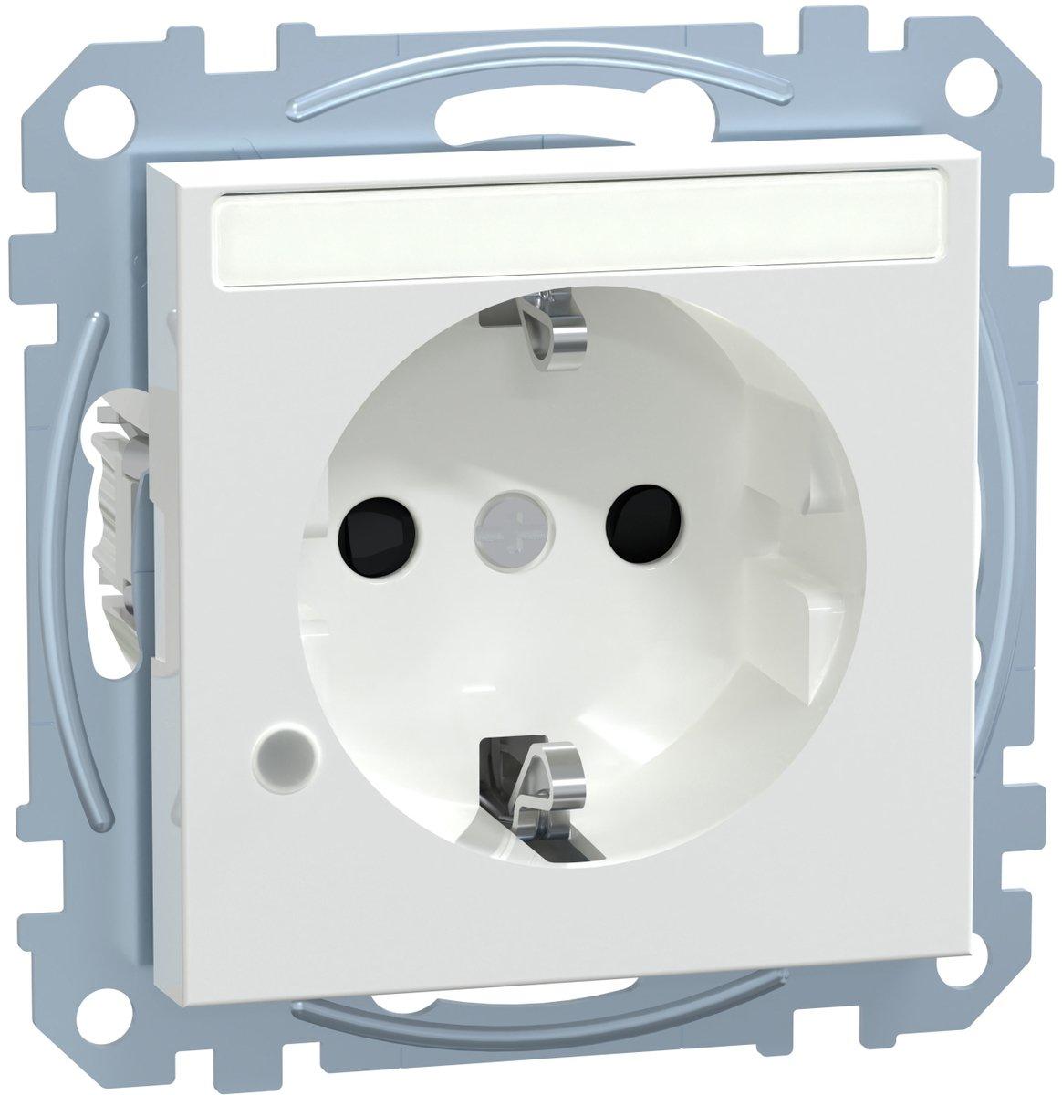 SCHUKO-Steckdose m. Ko.Licht u. Schriftfeld BRS StK aktivweiß